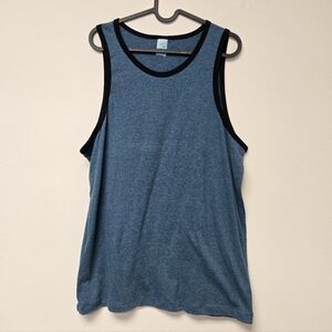 Pacific Sleeveless Tank Top Blue Black trim M